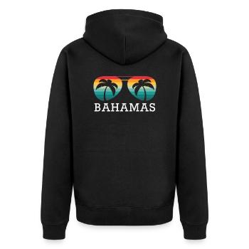 Bahamas Reise Urlaub Reisen Sommer Sonne Souvenir - Unisex Premium Bio Zip Hoodie - Schwarz - Hinten - Nico (187cm)