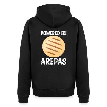 Arepas Venezuela Kolumbien Arepa Essen Geschenk - Unisex Premium Bio Zip Hoodie - Schwarz - Hinten - Nico (187cm)