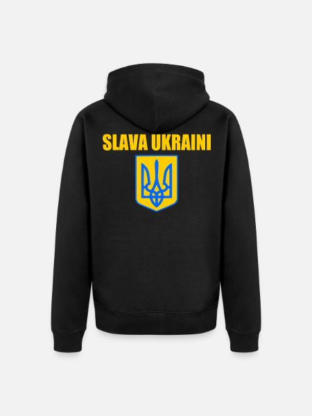 Slava ukraini - Veste à capuche bio Premium Unisexe - noir