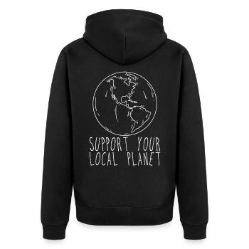 Soutenez votre planète locale 2 - Veste à capuche bio Premium Unisexe - noir - Dos - Nico (187cm)