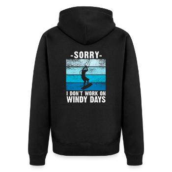Kitesurfing Kite Surfen Windsurfen Kitesurfen Kite - Unisex Premium Bio Zip Hoodie - Schwarz - Hinten - Nico (187cm)