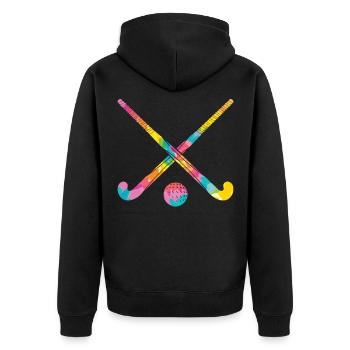 Hippie - Tie Dye Hockey sur gazon - Veste à capuche bio Premium Unisexe - noir - Dos - Nico (187cm)
