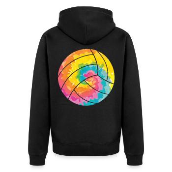 Hippie - Batik Volleyball - Unisex Premium Organic Zip Hoodie - black - Back - Nico (187cm)