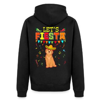 Mexican - Let's Fiesta Goldendoodle - Unisex Premium Organic Zip Hoodie - black - Back - Nico (187cm)