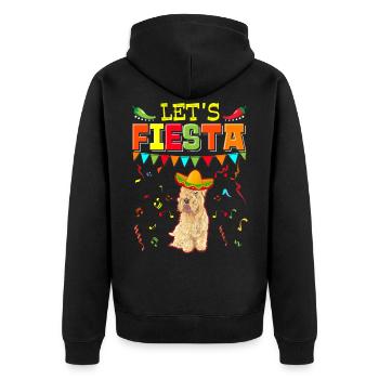 Mexicain - Let’s Fiesta Wheaten Terrier - Veste à capuche bio Premium Unisexe - noir - Dos - Nico (187cm)