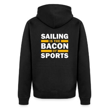 Segeln Segler Segelboot Spruch Lustig Boot - Unisex Premium Bio Zip Hoodie - Schwarz - Hinten - Nico (187cm)