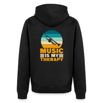 Trompete Lustige Sprüche Trompeter Spruch Geschenk - Unisex Premium Bio Zip Hoodie - Schwarz - Hinten - Nico (187cm)
