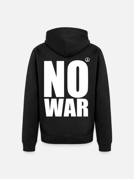 No war - Unisex Premium Organic Zip Hoodie - black