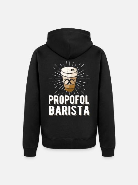Propofol Barista - Laryngoskop Narkose Anästhesie - Premium økologisk unisex-hættejakke - sort