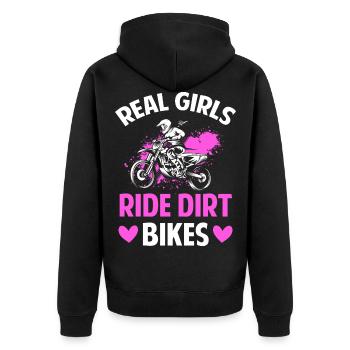 Motocross Motorcyclist Motor Race - Unisex Premium Organic Zip Hoodie - black - Back - Nico (187cm)