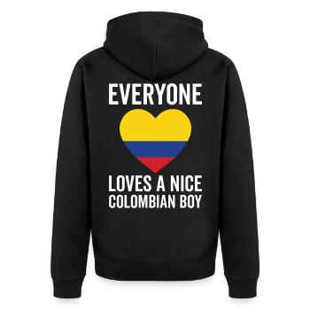 Tout le monde aime un gentil garçon colombien - Veste à capuche bio Premium Unisexe - noir - Dos - Nico (187cm)