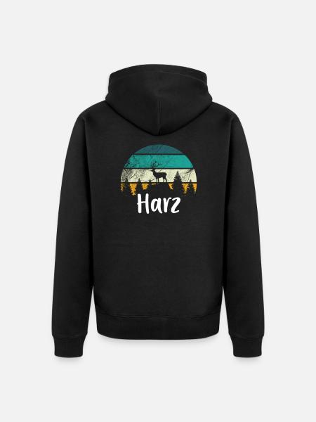 Harz - Unisex Premium Bio Zip Hoodie - Schwarz
