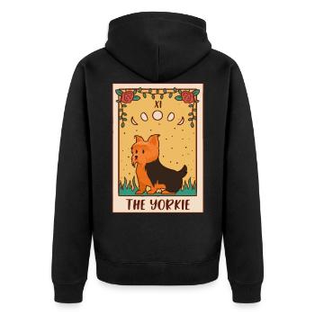 Carte de Tarot - Occult Dog Yorkie - Veste à capuche bio Premium Unisexe - noir - Dos - Nico (187cm)