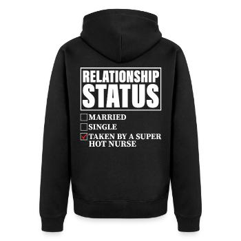 Von Super Heißer Krankenschwester Genommen - Unisex Premium Bio Zip Hoodie - Schwarz - Hinten - Nico (187cm)