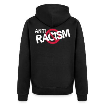 Anti racism - shirt anti racisme - Veste à capuche bio Premium Unisexe - noir - Dos - Nico (187cm)