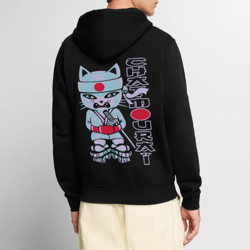 Chat mouraï flex Veste à capuche bio Premium Unisexe