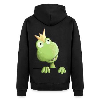 Prince de grenouille douce - dessin animé de grenouille - Veste à capuche bio Premium Unisexe - noir - Dos - Nico (187cm)