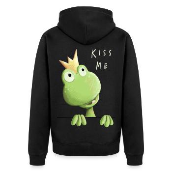 Embrasse-moi grenouille - Prince grenouille - Comic - Veste à capuche bio Premium Unisexe - noir - Dos - Nico (187cm)