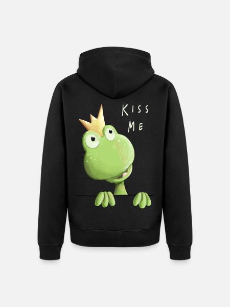 Embrasse-moi grenouille - Prince grenouille - Comic - Veste à capuche bio Premium Unisexe - noir