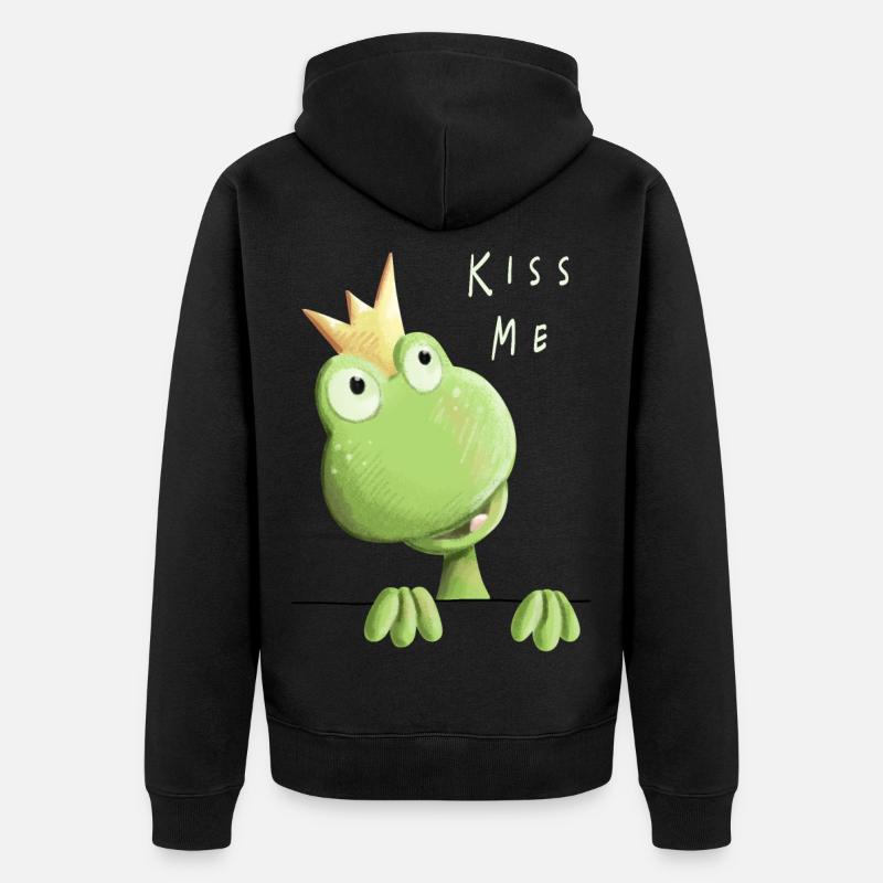 Embrasse-moi grenouille - Prince grenouille - Comic - Veste à capuche bio Premium Unisexe - noir