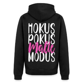 Hokus Pokus Malle Modus - Mallorca lustige Sprüche - Unisex Premium Bio Zip Hoodie - Schwarz - Hinten - Nico (187cm)