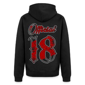 Officiellement 18 ans - Veste à capuche bio Premium Unisexe - noir - Dos - Nico (187cm)