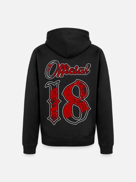 Officially 18 years - Unisex Premium Organic Zip Hoodie - black