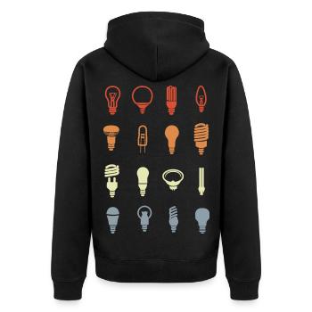 Light bulb sockets - Unisex Premium Organic Zip Hoodie - black - Back - Nico (187cm)