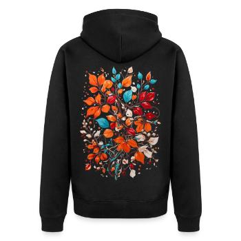 Fleurs aux noix - Veste à capuche bio Premium Unisexe - noir - Dos - Nico (187cm)