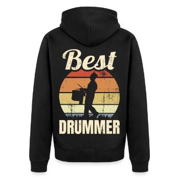 Best Drummer - Unisex Premium Organic Zip Hoodie - black - Back - Nico (187cm)