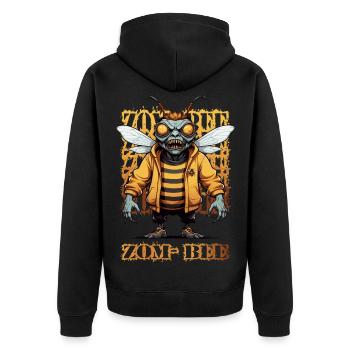 Zombie Biene - Unisex Premium Bio Zip Hoodie - Schwarz - Hinten - Nico (187cm)