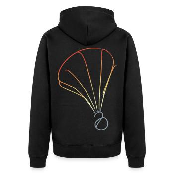 Retro Federball Skizze - Unisex Premium Bio Zip Hoodie - Schwarz - Hinten - Nico (187cm)