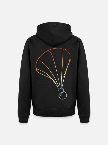 Retro Shuttlecock Sketch - Unisex Premium Organic Zip Hoodie - black