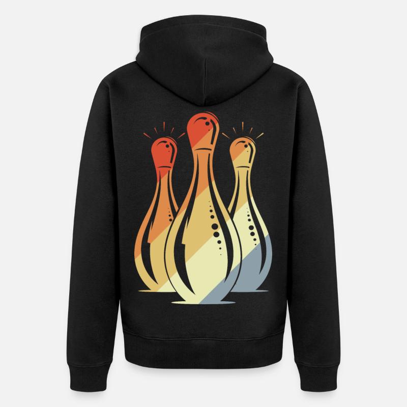 Bowling Graphic Look rétro - Veste à capuche bio Premium Unisexe - noir