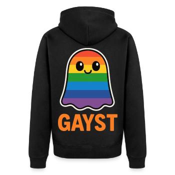 Costume d’Halloween Rainbow Ghost Pride - Veste à capuche bio Premium Unisexe - noir - Dos - Nico (187cm)