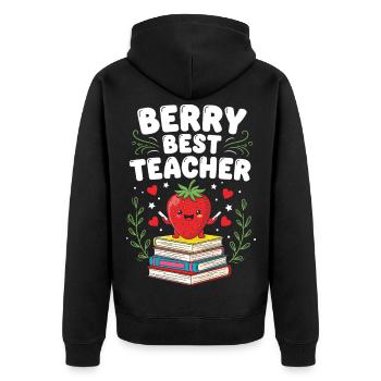 Berry Best Teacher Enseignant du primaire - Veste à capuche bio Premium Unisexe - noir - Dos - Nico (187cm)
