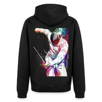 L’art sportif d’escrime #fencing #sport - Veste à capuche bio Premium Unisexe - noir - Dos - Nico (187cm)