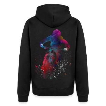 Art du sport automobile #motor #sport - Veste à capuche bio Premium Unisexe - noir - Dos - Nico (187cm)