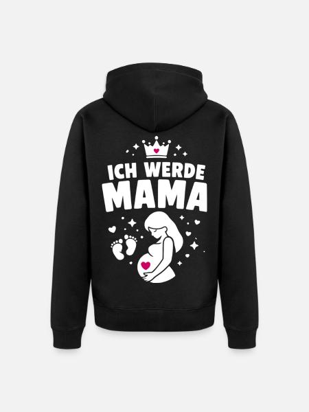 Ich werde Mama - Mutterschaft - Unisex Premium Bio Zip Hoodie - Schwarz