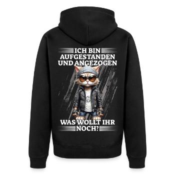 Je me suis levé et je me suis habillé - Veste à capuche bio Premium Unisexe - noir - Dos - Nico (187cm)