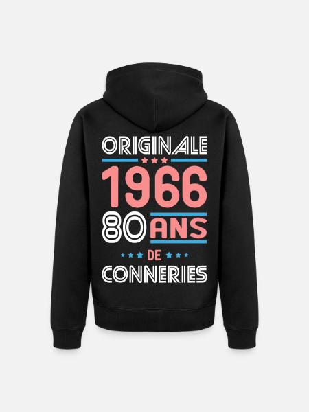 Original – 1966 – 60 Jahre - Unisex Premium Bio Zip Hoodie - Schwarz
