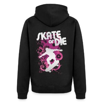 Skate or Die: Glowing Graffiti - Unisex Premium Organic Zip Hoodie - black - Back - Nico (187cm)