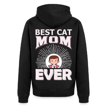 Meilleur cadeau adorant de chat - Veste à capuche bio Premium Unisexe - noir - Dos - Nico (187cm)