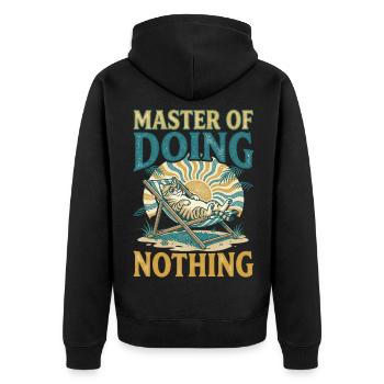 Chat en vacances - Veste à capuche bio Premium Unisexe - noir - Dos - Nico (187cm)