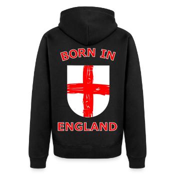 Né en Angleterre, Cross Shield - Veste à capuche bio Premium Unisexe - noir - Dos - Nico (187cm)