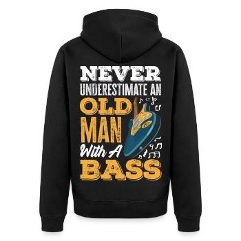 Funny Musician - Unisex Premium Organic Zip Hoodie - black - Back - Nico (187cm)