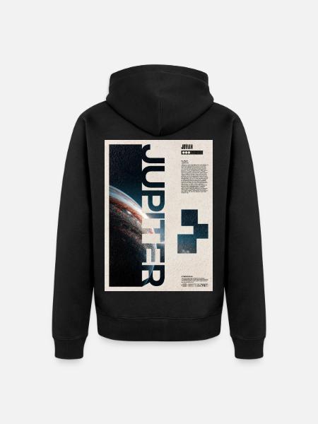 Jupiter-Glyphen-Nacht-Edition - Unisex Premium Bio Zip Hoodie - Schwarz