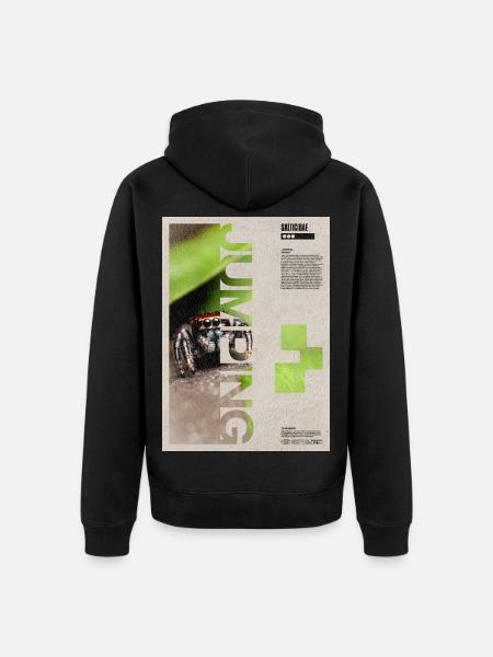 Jumping Spider Modern Art - Unisex Premium Bio Zip Hoodie - Schwarz