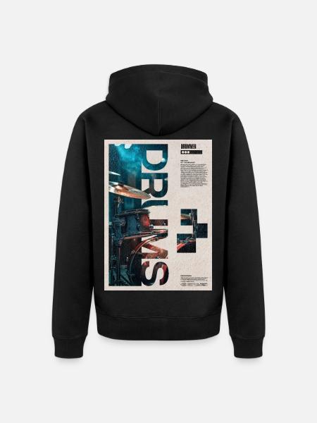Trommel-Collage-Trommlerkunst - Unisex Premium Bio Zip Hoodie - Schwarz