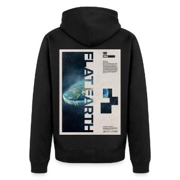 Flacherde-Theorie Moderne Kunst - Unisex Premium Bio Zip Hoodie - Schwarz - Hinten - Nico (187cm)